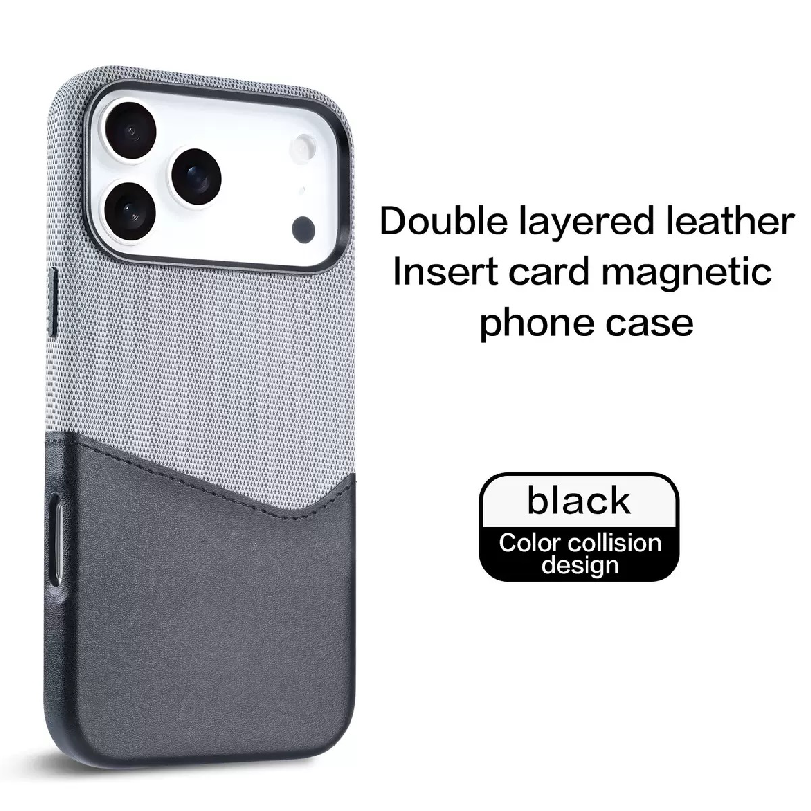Unique Leather Textured Stitching Magnetic Card Slot Phone Case