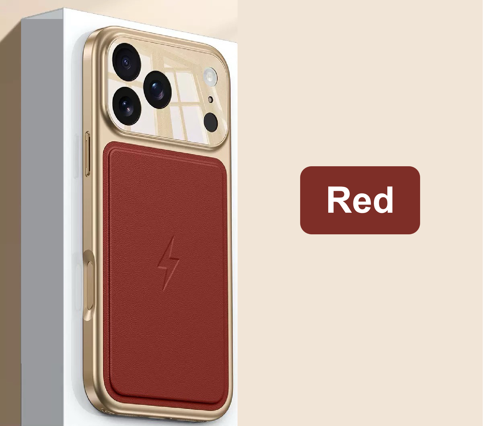 Luxury Gold-Plated Top-Grain Leather Magnetic Phone Case