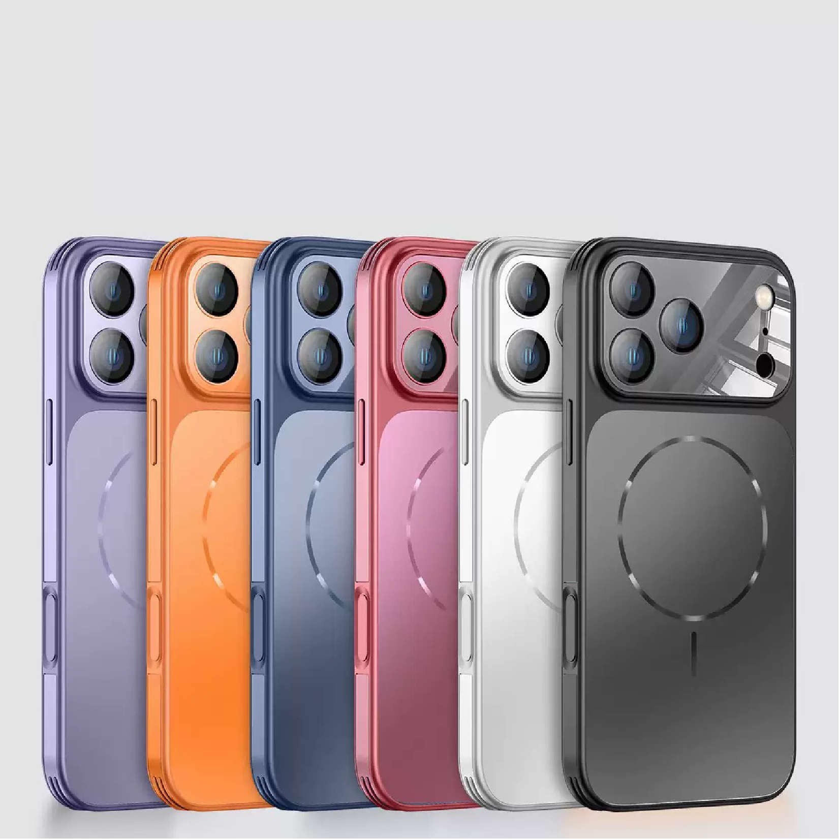 Four-corner edge-protected large window frosted magnetic phone case