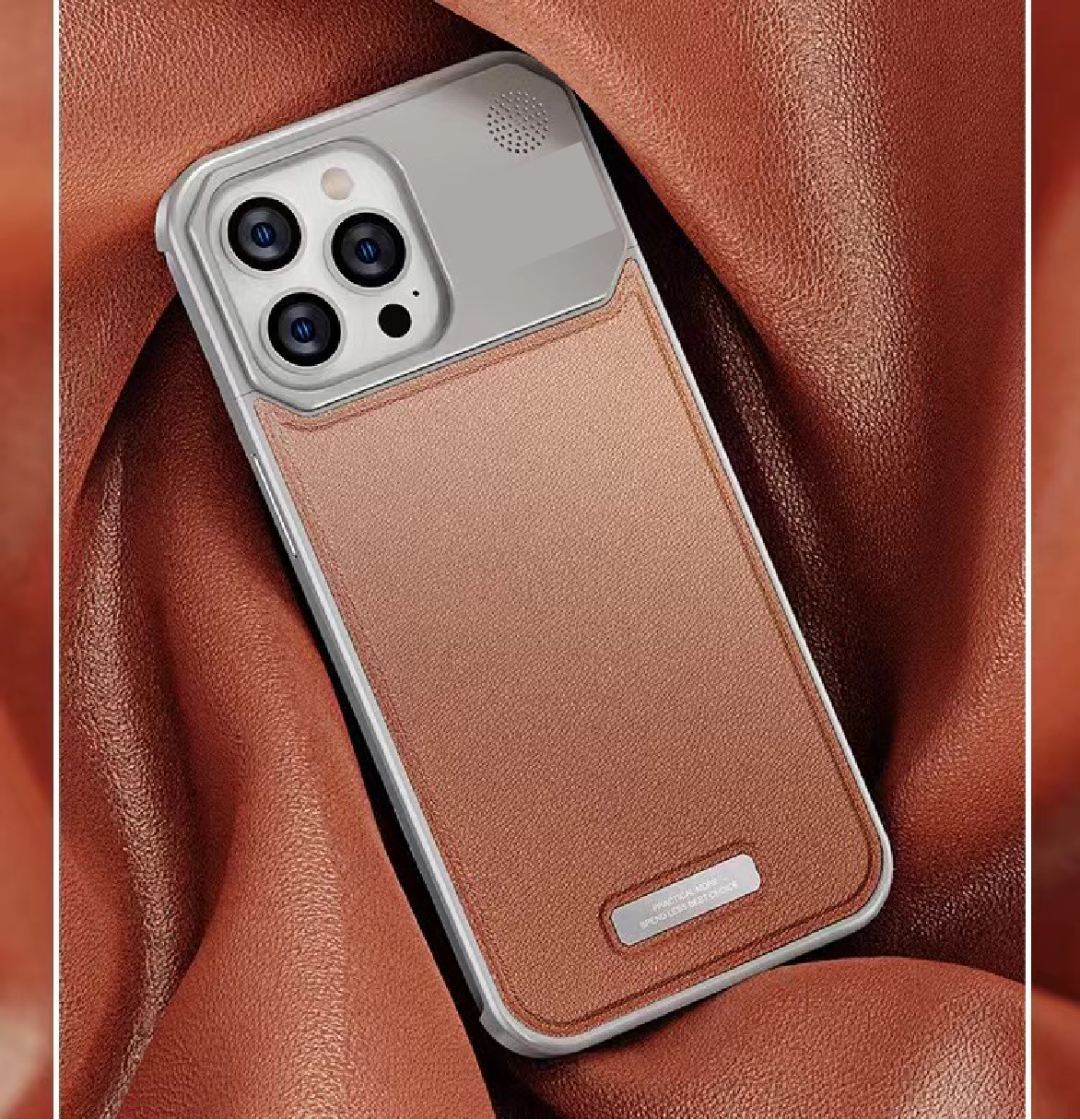 Creative Premium Leather Metal Aromatherapy Magnetic Phone Case