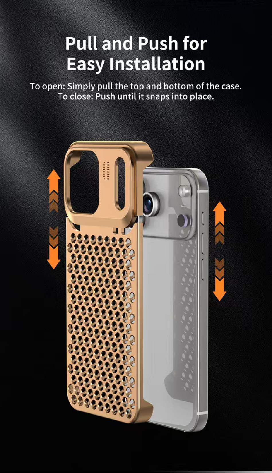 Creative Fragrance heat dissipation metal snap phone case