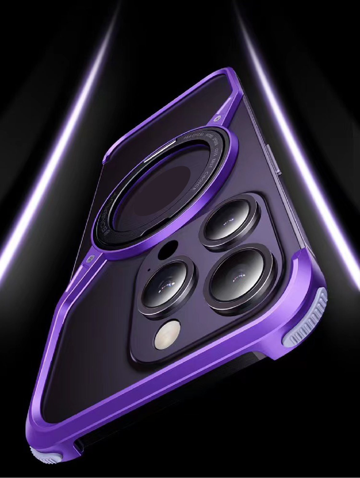 New S-shaped Metal Rotating Magnetic Stand Phone Case