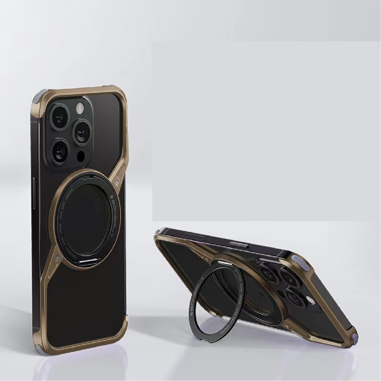New S-shaped Metal Rotating Magnetic Stand Phone Case