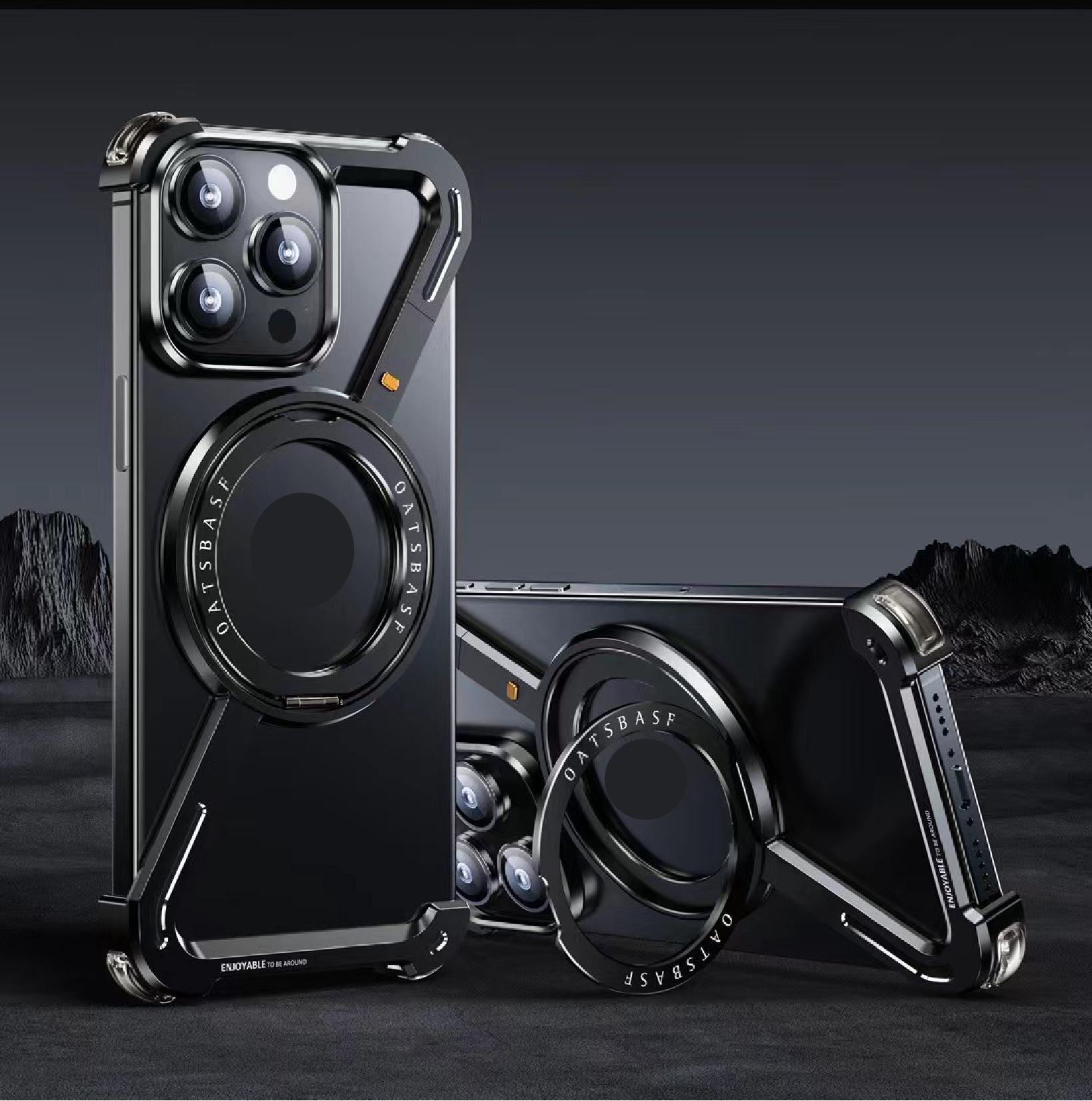 Z-shaped Metal Rotating Stand Magnetic Phone Case