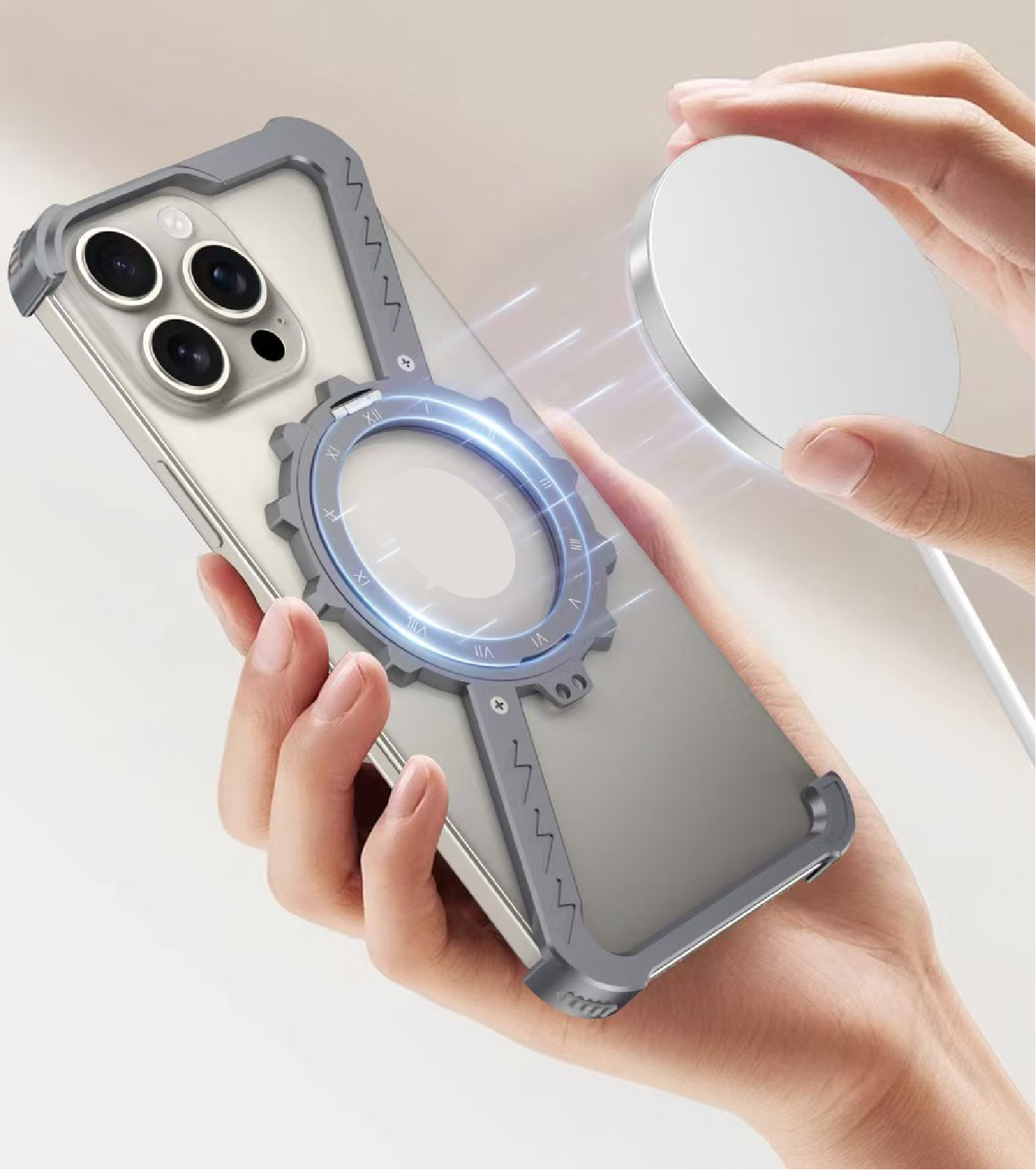 Z-Shape Gear Metal Magnetic Holder Phone Case