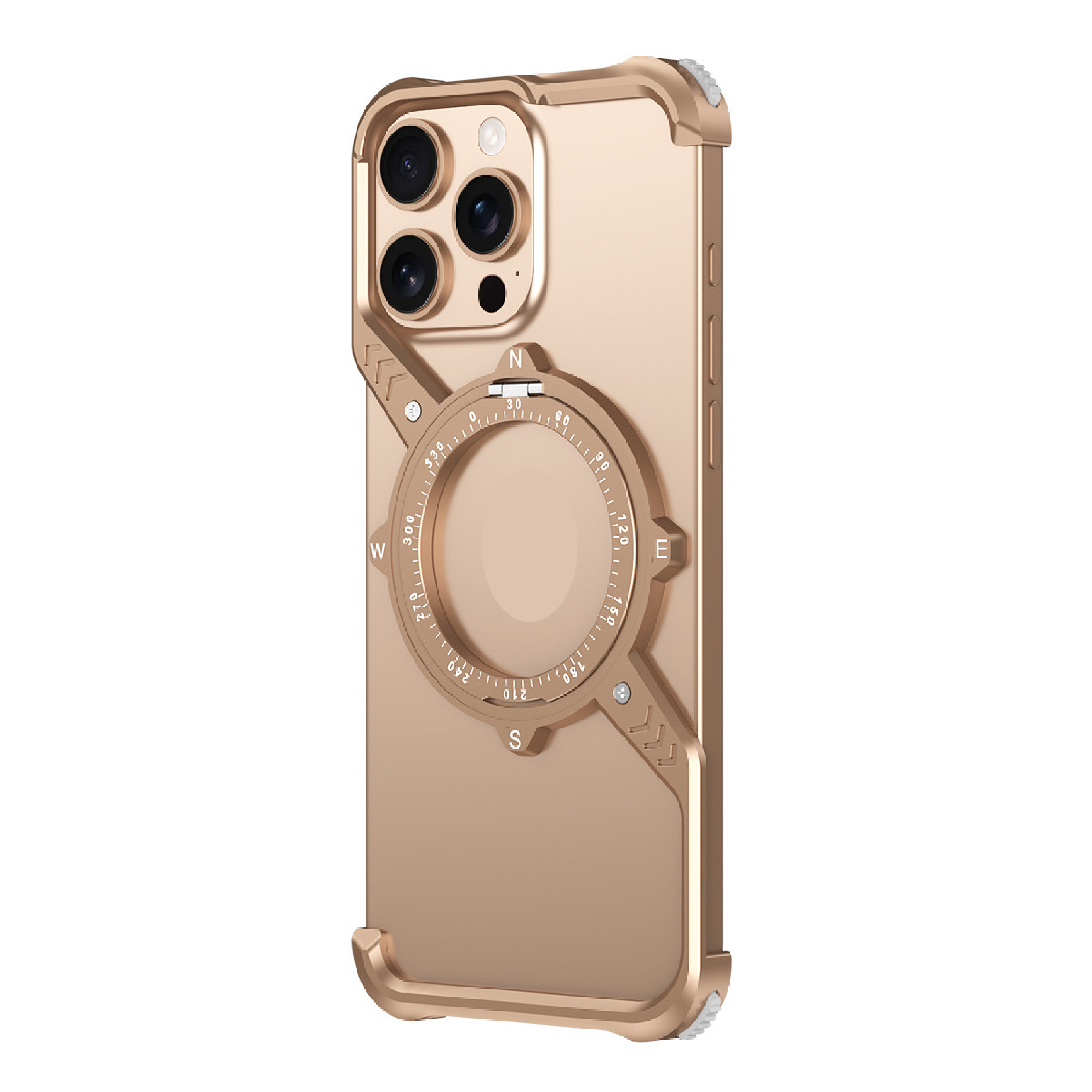 S-shaped Compass Rotating Magnetic Bracket Mobile Phone Case