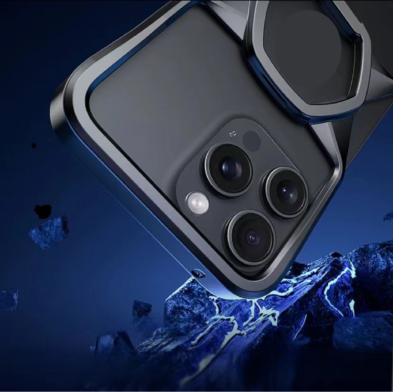 Hexagonal Metal Stand Magnetic Phone Case
