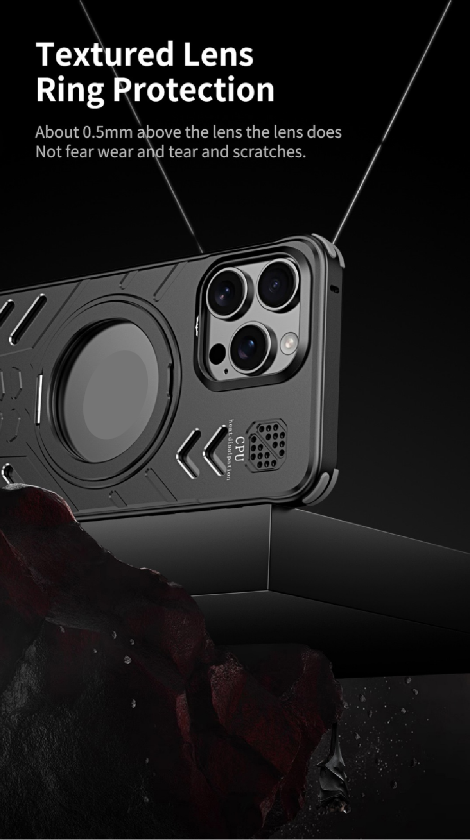 New Knight Series Metal Heat Dissipation Magnetic Phone Case