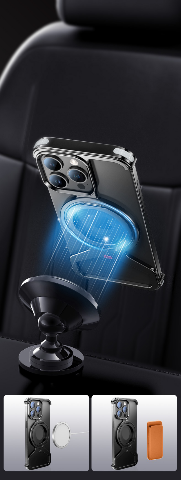 Personalized Metal Frameless Anti-fall Snap Buckle Magnetic Mobile Phone Case