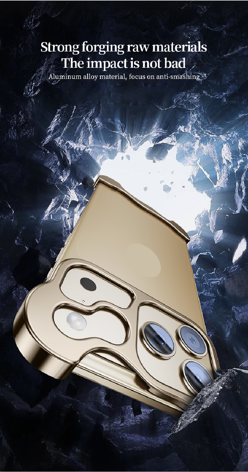 Special-shaped Frameless Metal Anti-fall Mobile Phone Case