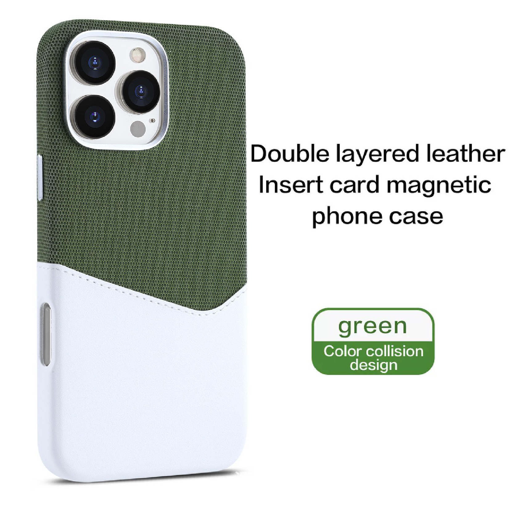 Unique Leather Textured Stitching Magnetic Card Slot Phone Case