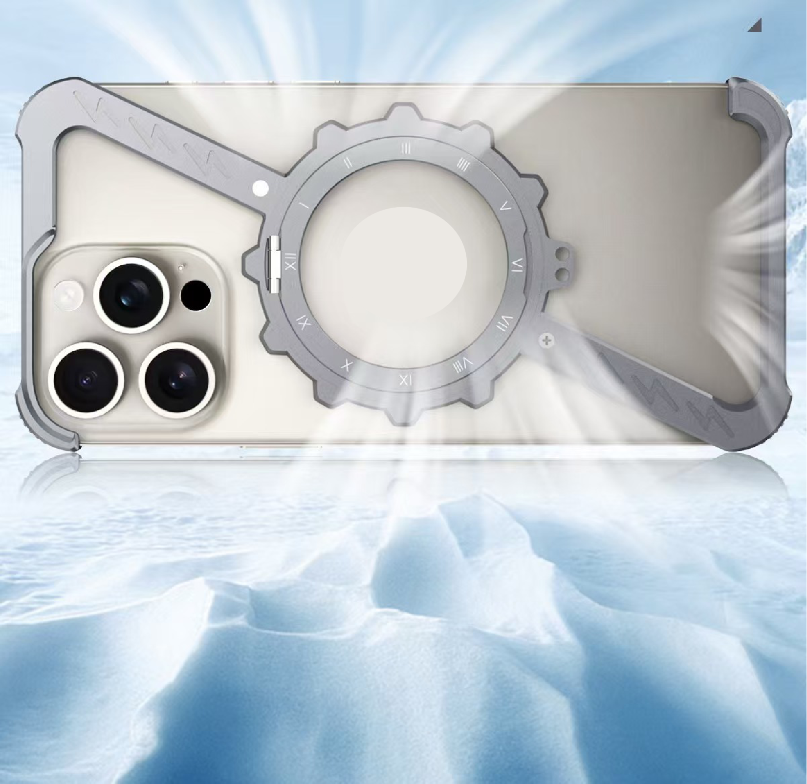 Z-Shape Gear Metal Magnetic Holder Phone Case