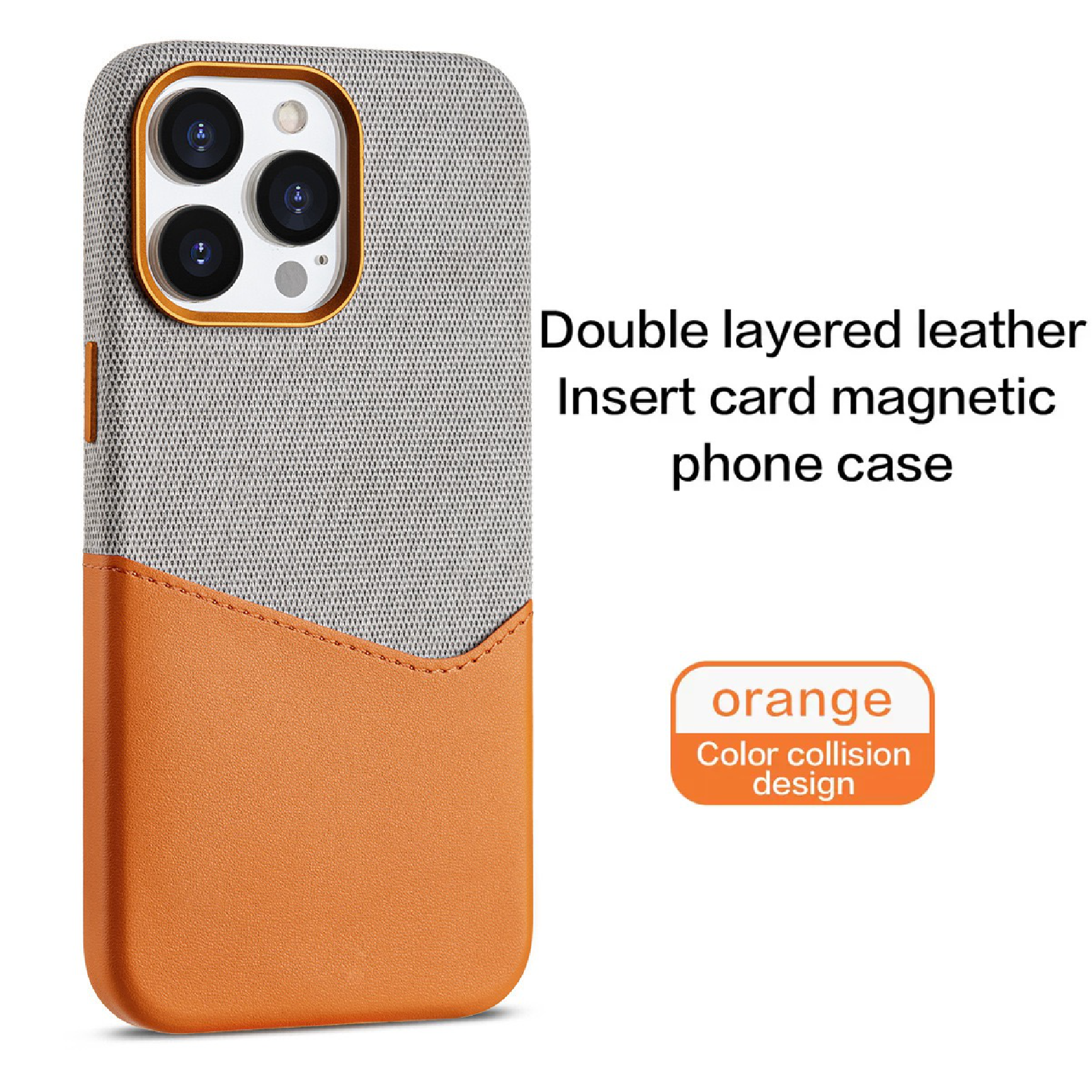 Unique Leather Textured Stitching Magnetic Card Slot Phone Case