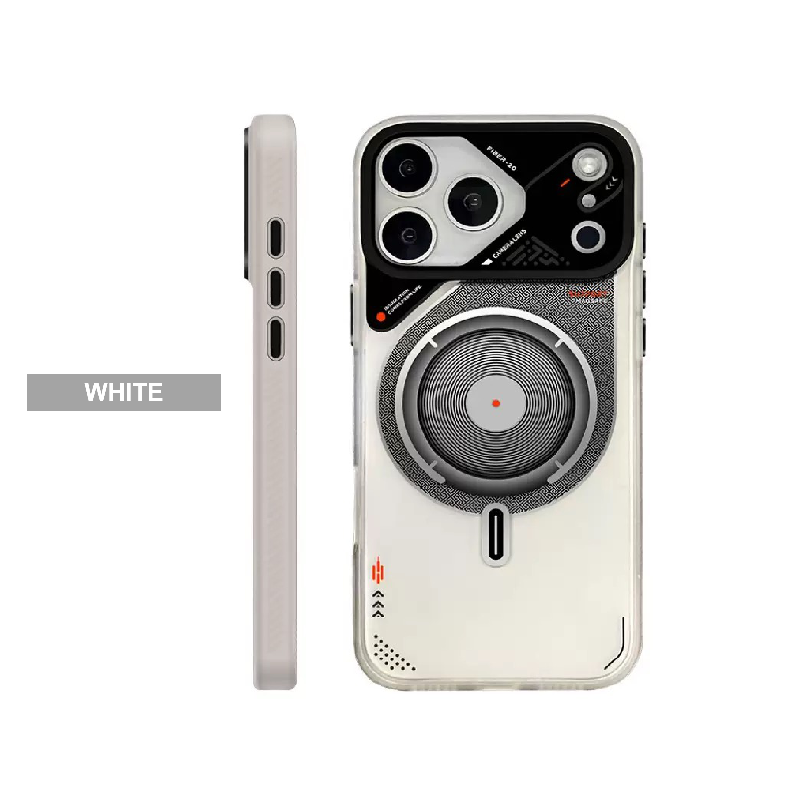 Semi-transparent double-sided coated frosted magnetic phone case