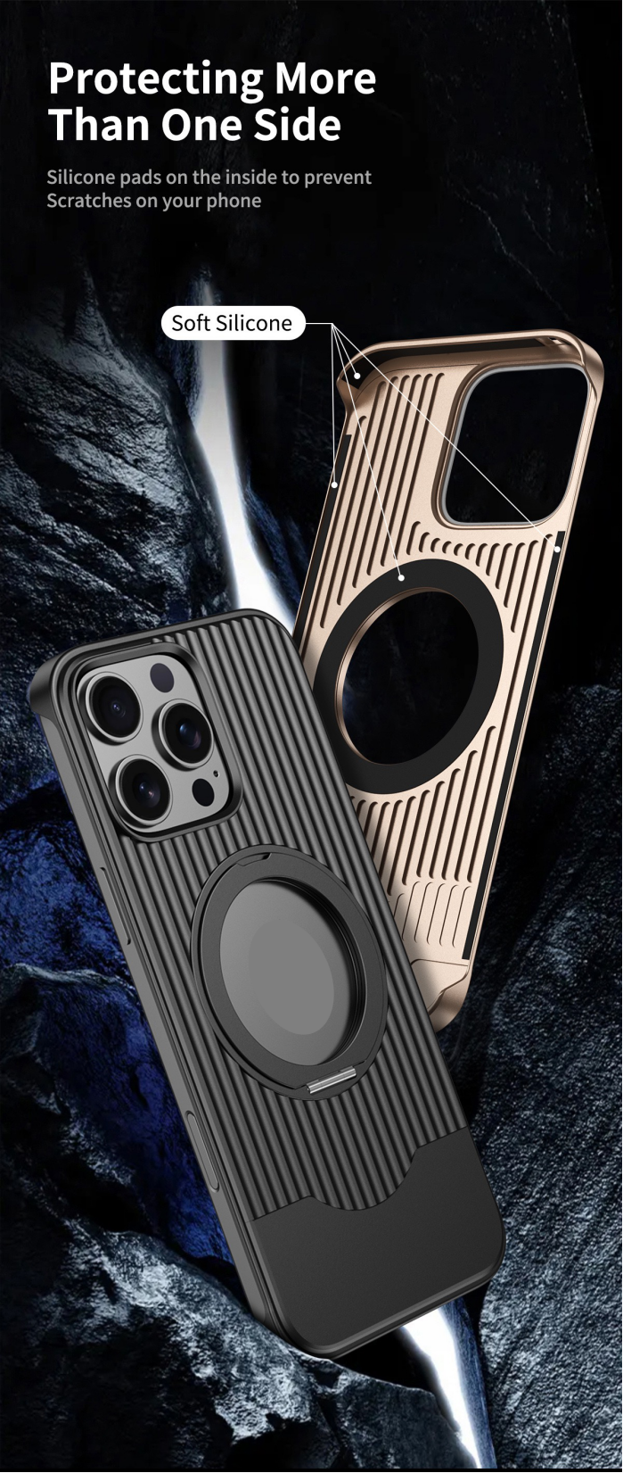 Luggage Style Telescopic Bracket Metal Magnetic Phone Case