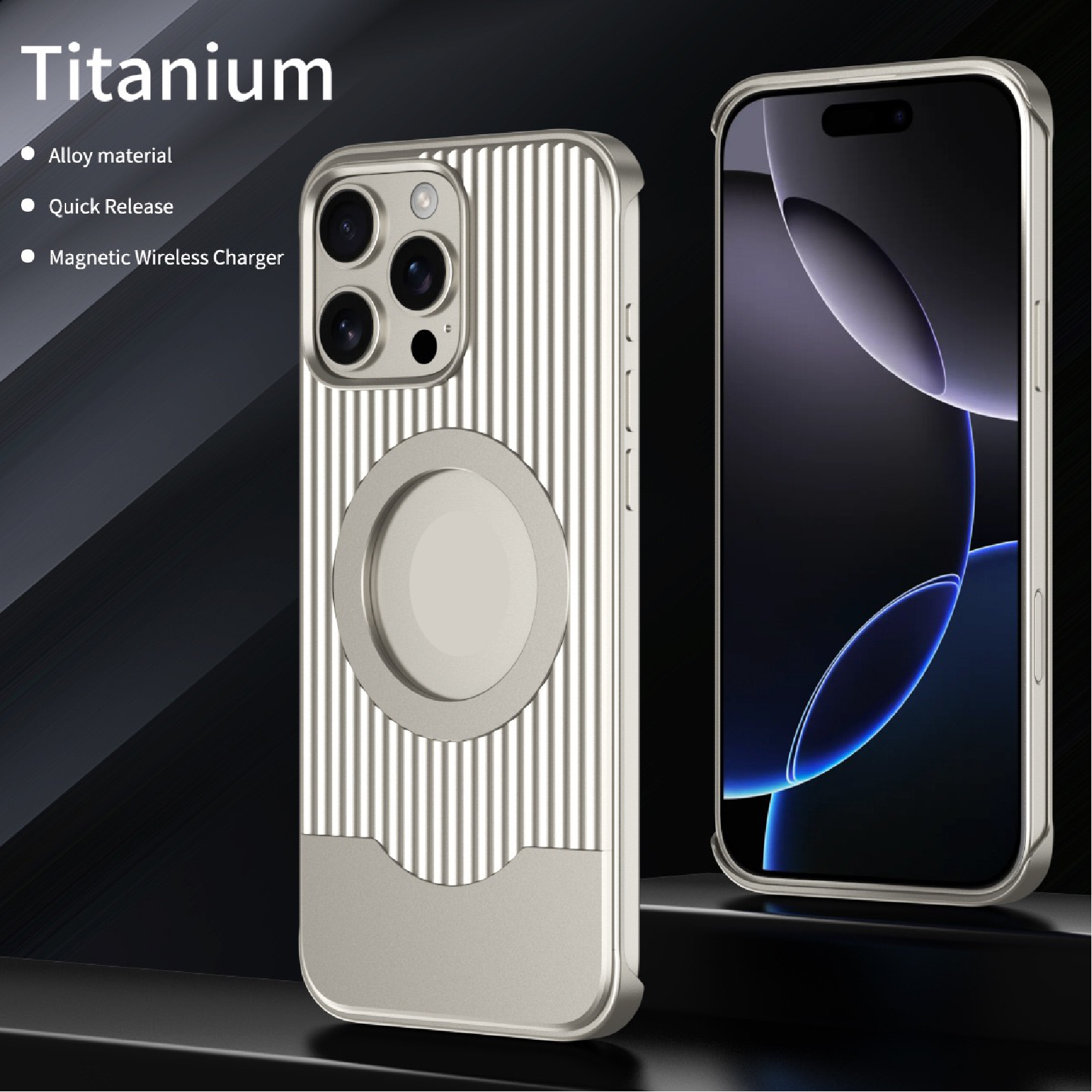 Luggage Style Telescopic Bracket Metal Magnetic Phone Case