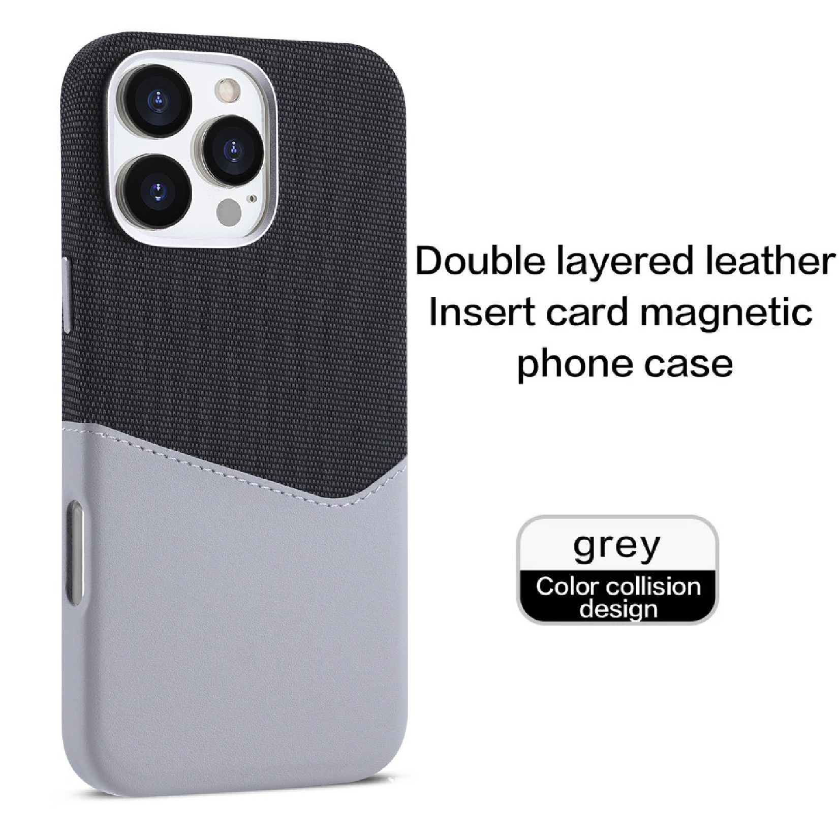 Unique Leather Textured Stitching Magnetic Card Slot Phone Case