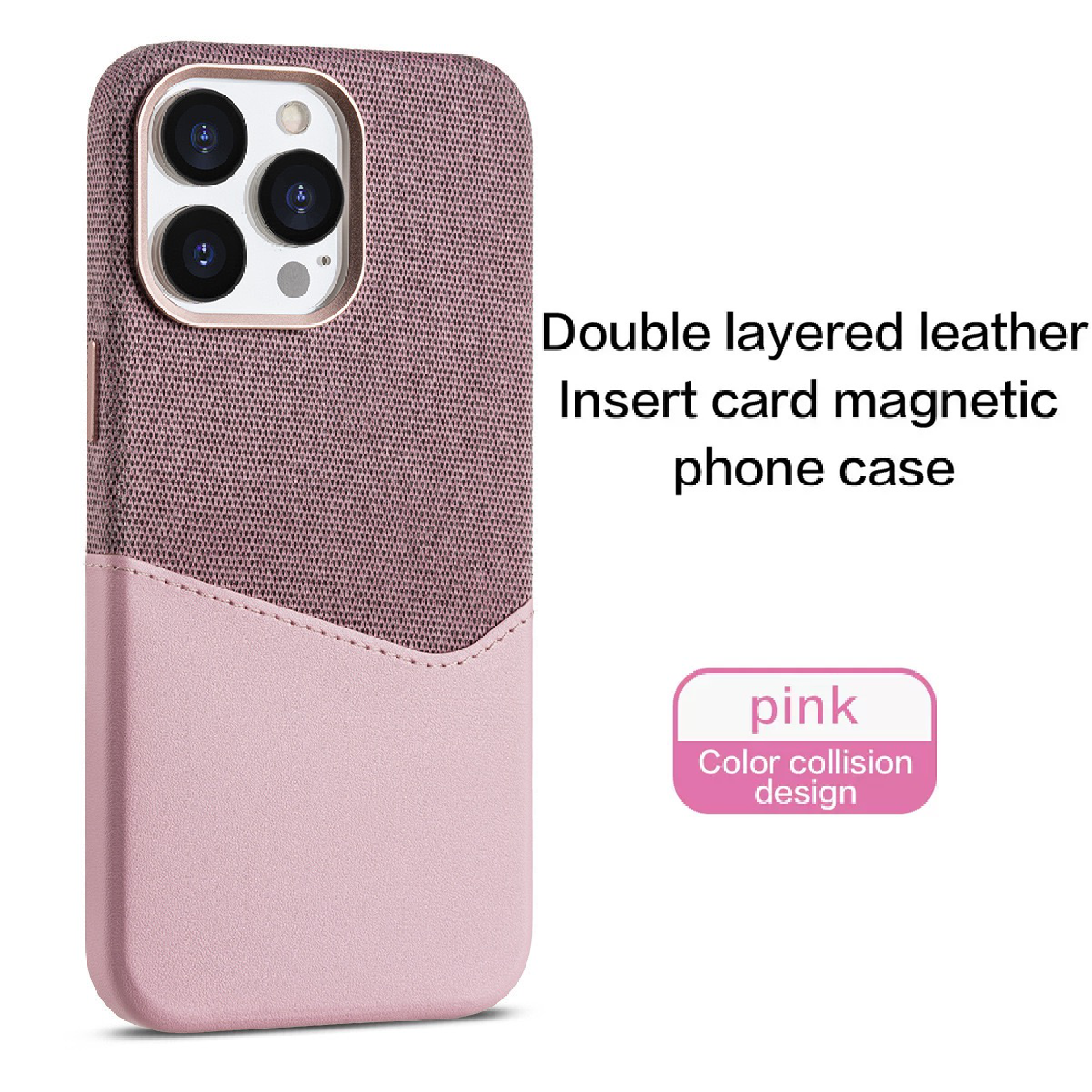 Unique Leather Textured Stitching Magnetic Card Slot Phone Case