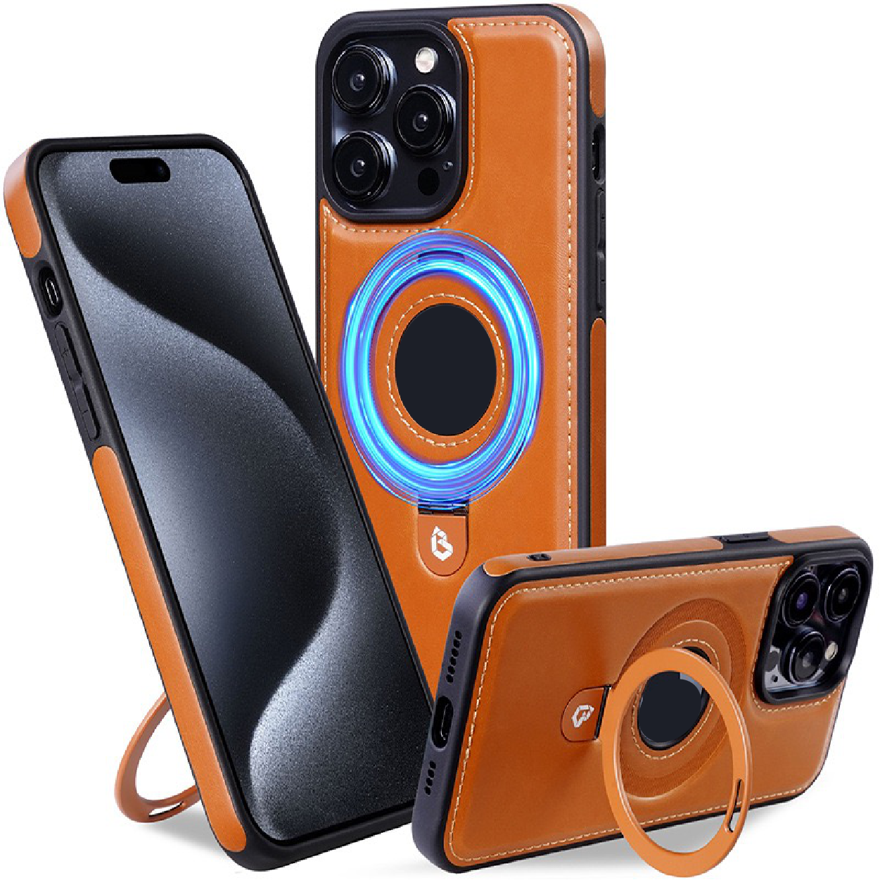2024 New leather stand magnetic phone case