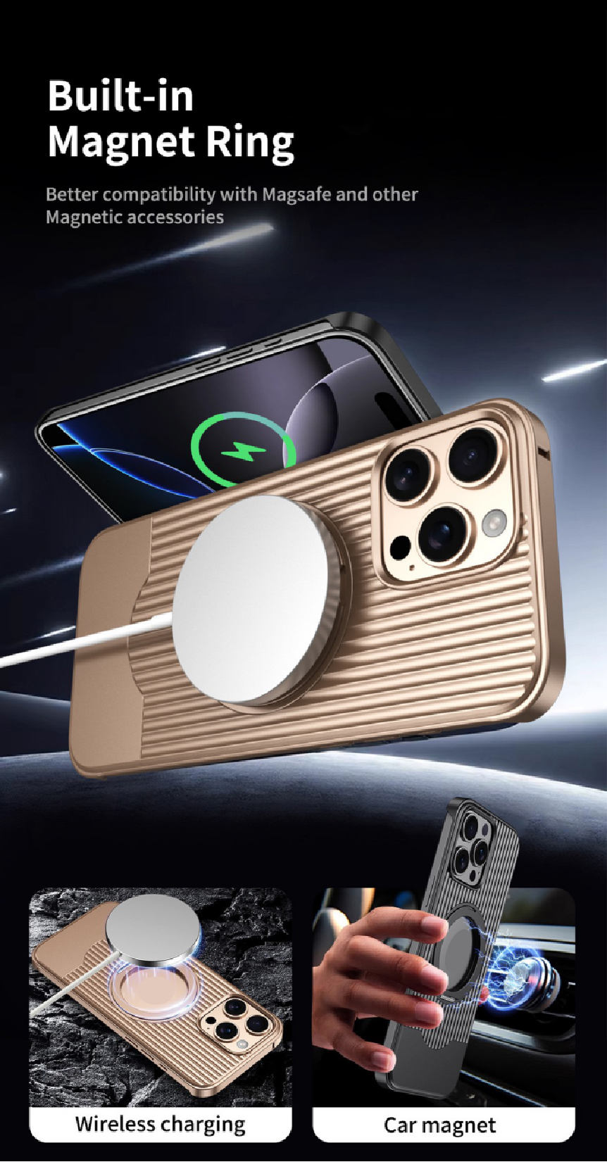 Luggage Style Telescopic Bracket Metal Magnetic Phone Case