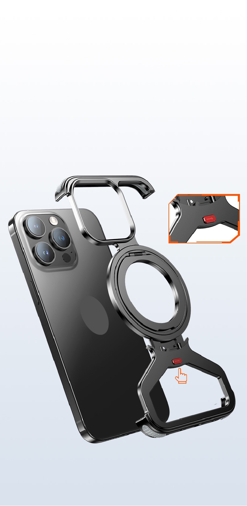 Personalized Metal Frameless Anti-fall Snap Buckle Magnetic Mobile Phone Case