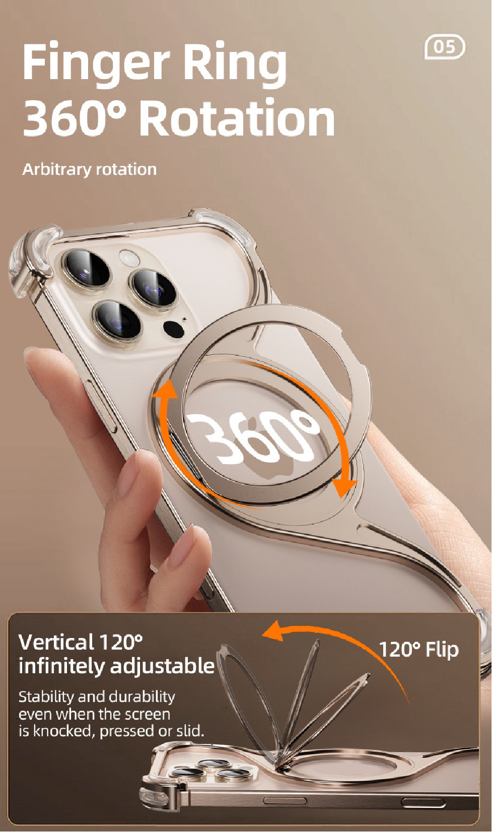 M-shaped Metal Rotating Stand Magnetic Phone Case