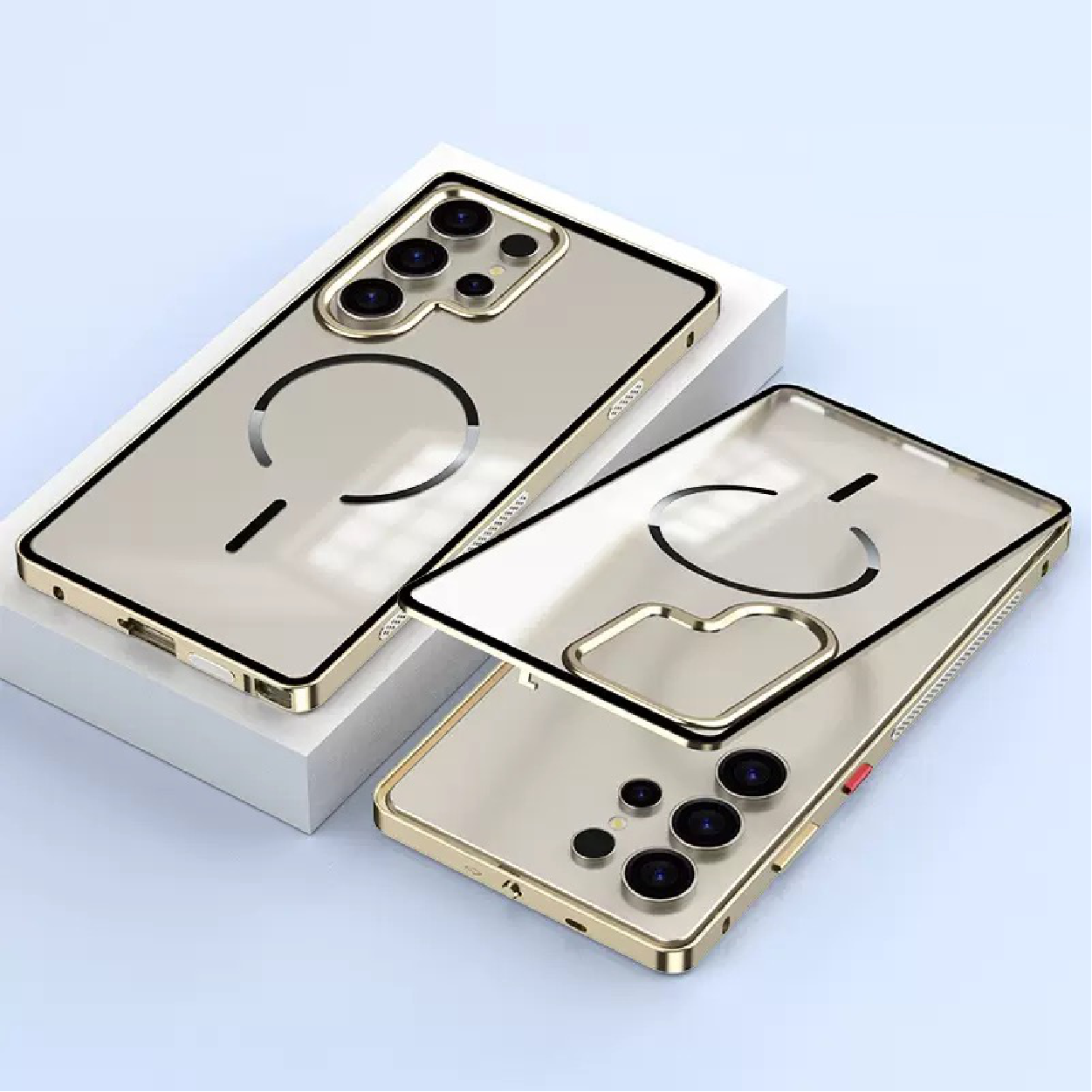 New Design Frosted Back Metal Frame Magnetic Anti-Fall Phone Case