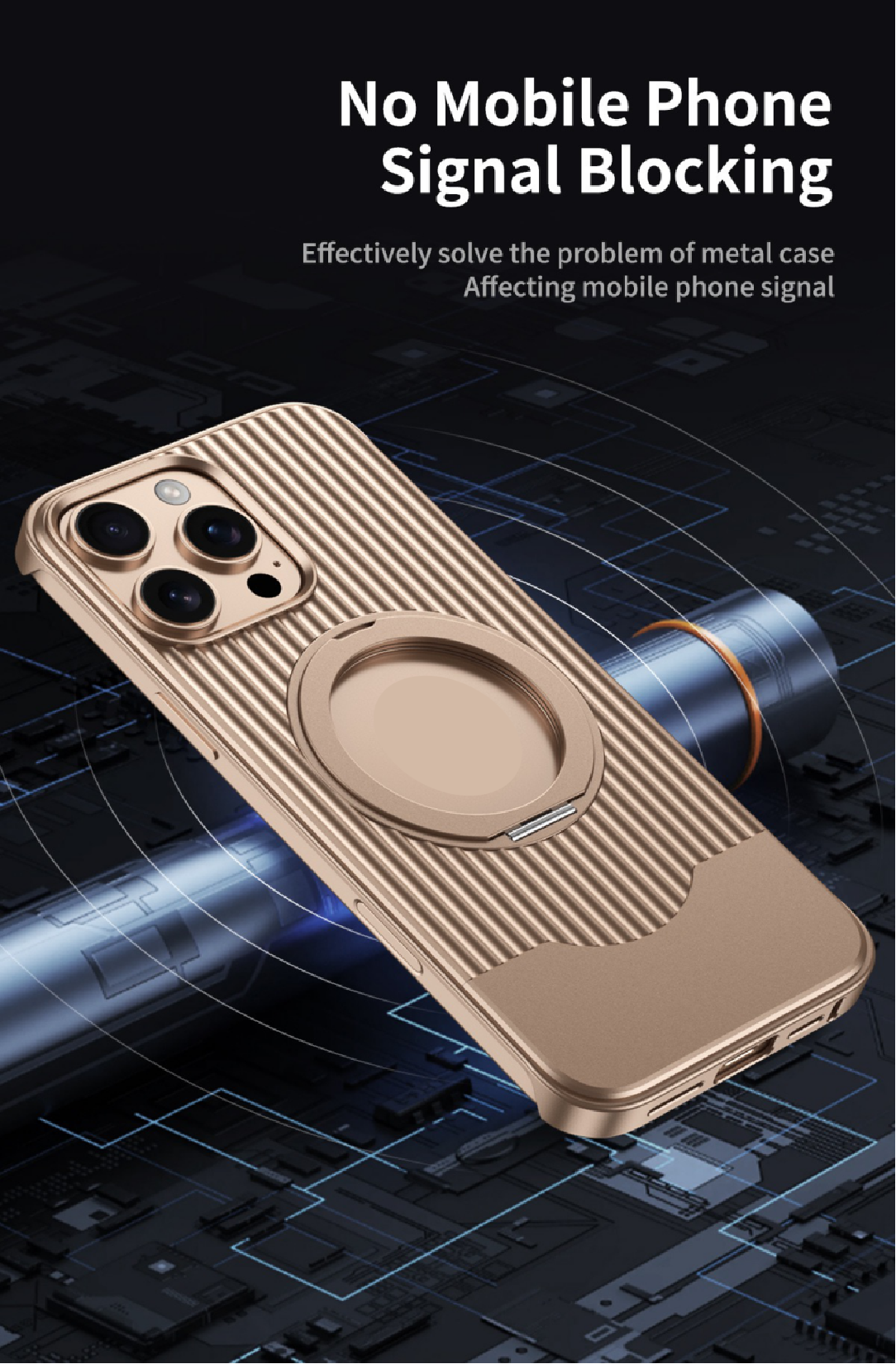 Luggage Style Telescopic Bracket Metal Magnetic Phone Case