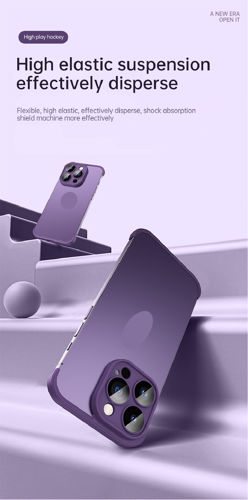 Frameless lens protective phone case