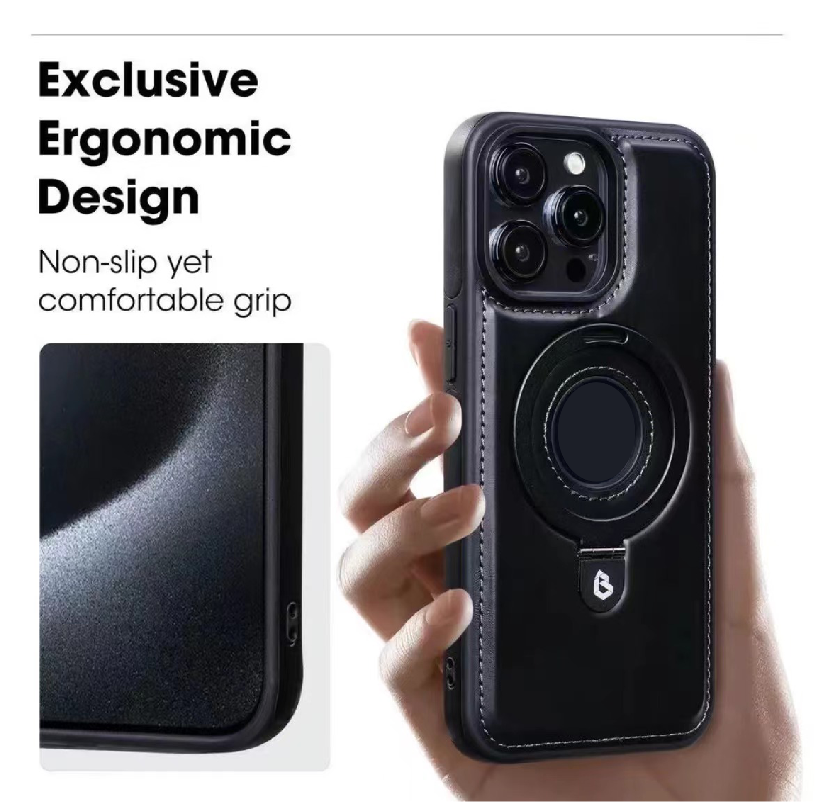 2024 New leather stand magnetic phone case