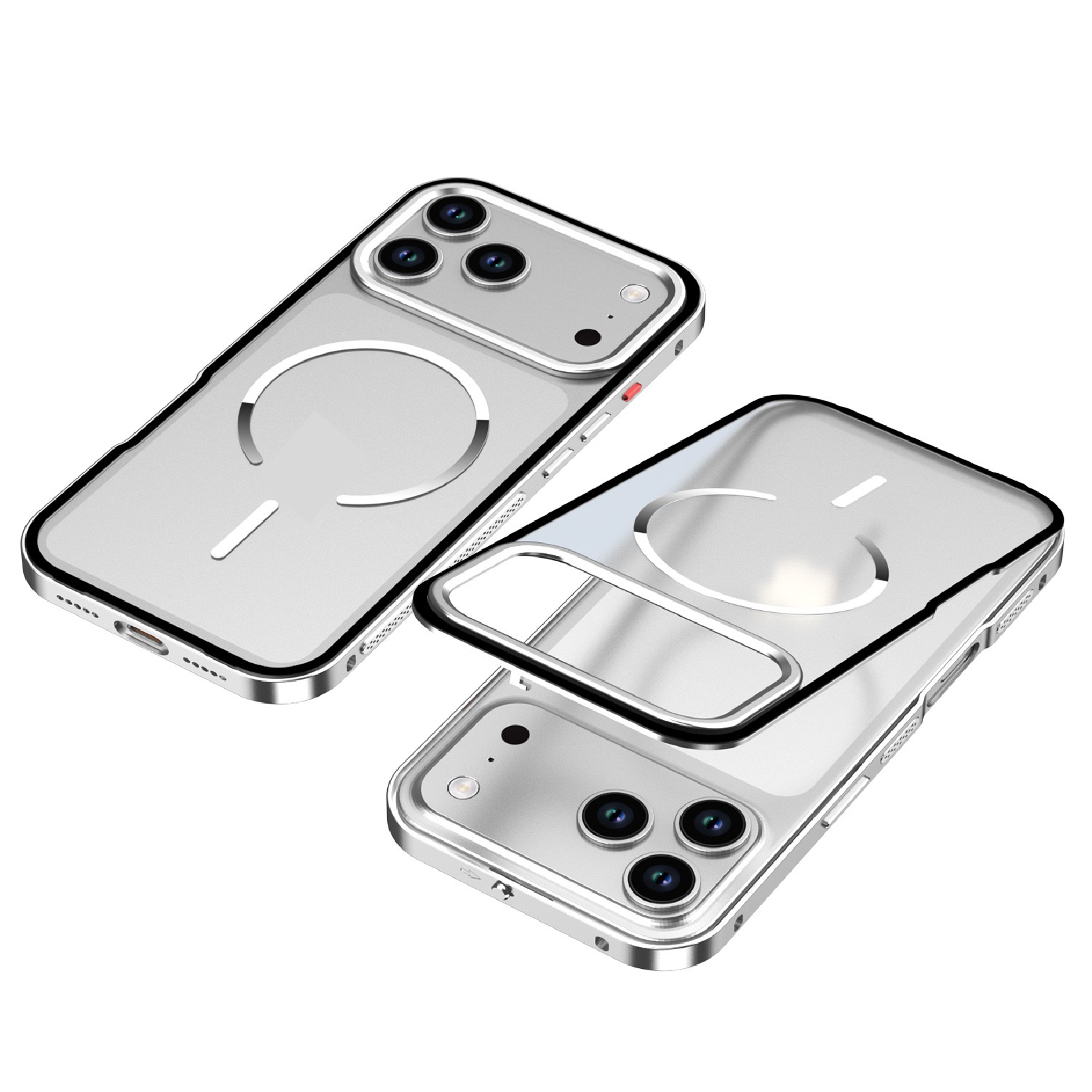 New Design Frosted Back Metal Frame Magnetic Anti-Fall Phone Case