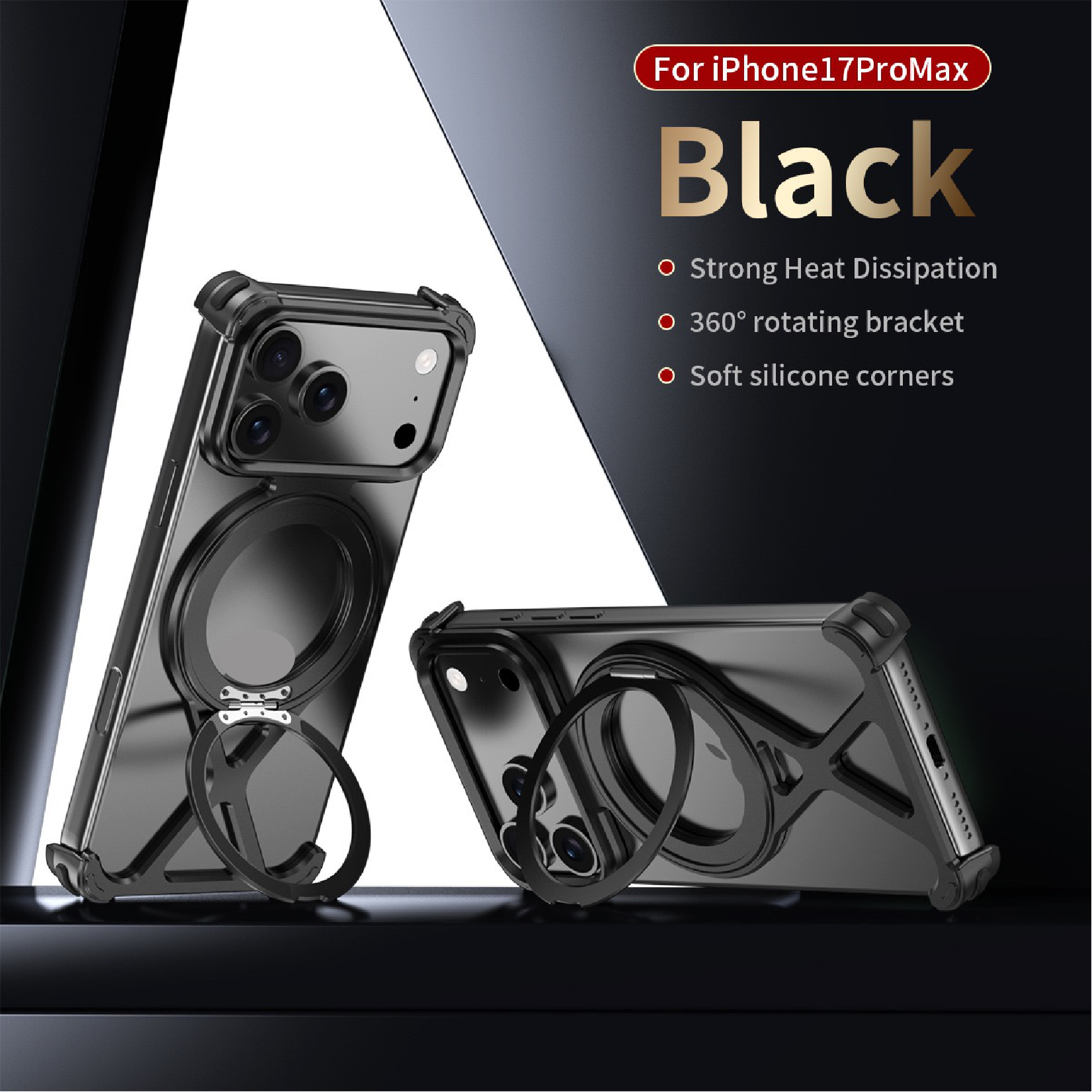 Personalized X-Line Styling Metal Magnetic Rotating Bracket Phone Case