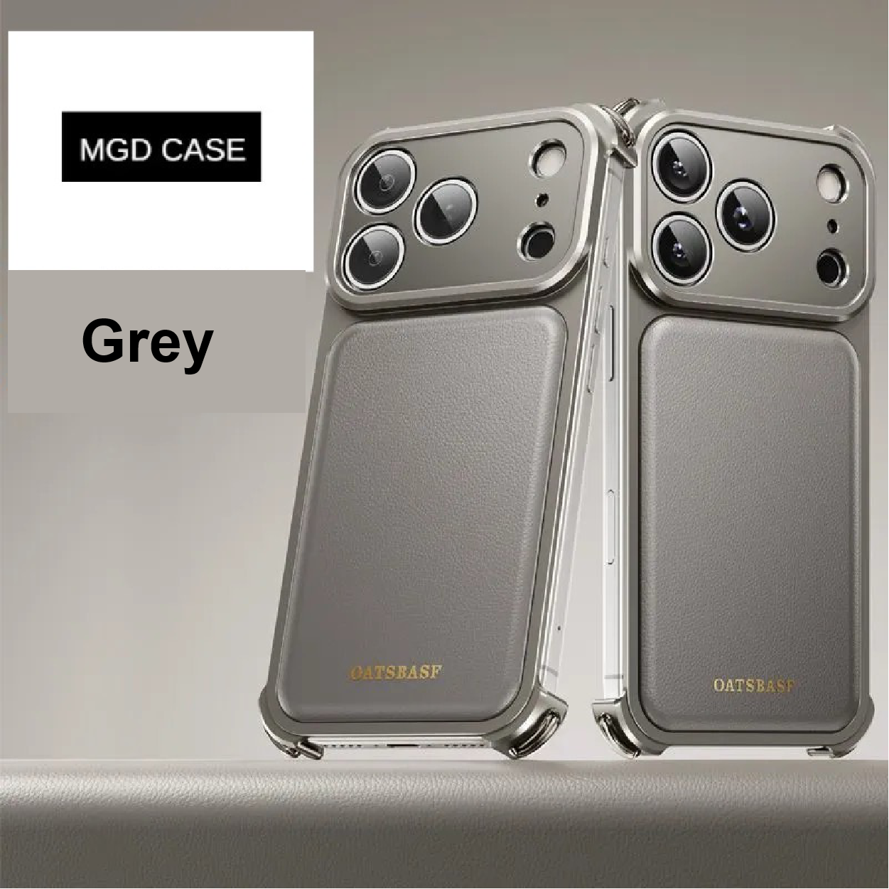 Luxury Metal Leather Borderless Magnetic Phone Case
