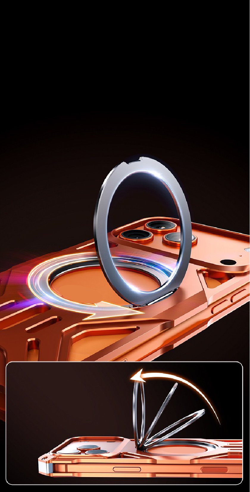 Aluminum Alloy Magnetic Frameless Phone Case
