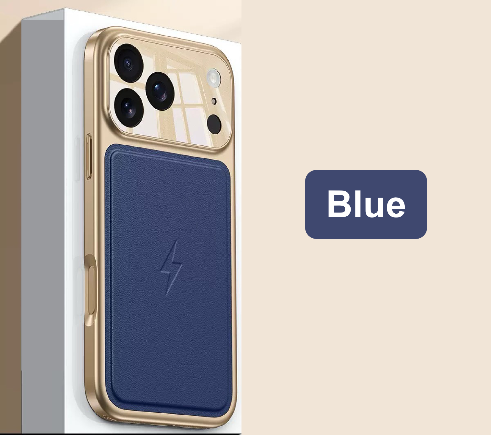 Luxury Gold-Plated Top-Grain Leather Magnetic Phone Case