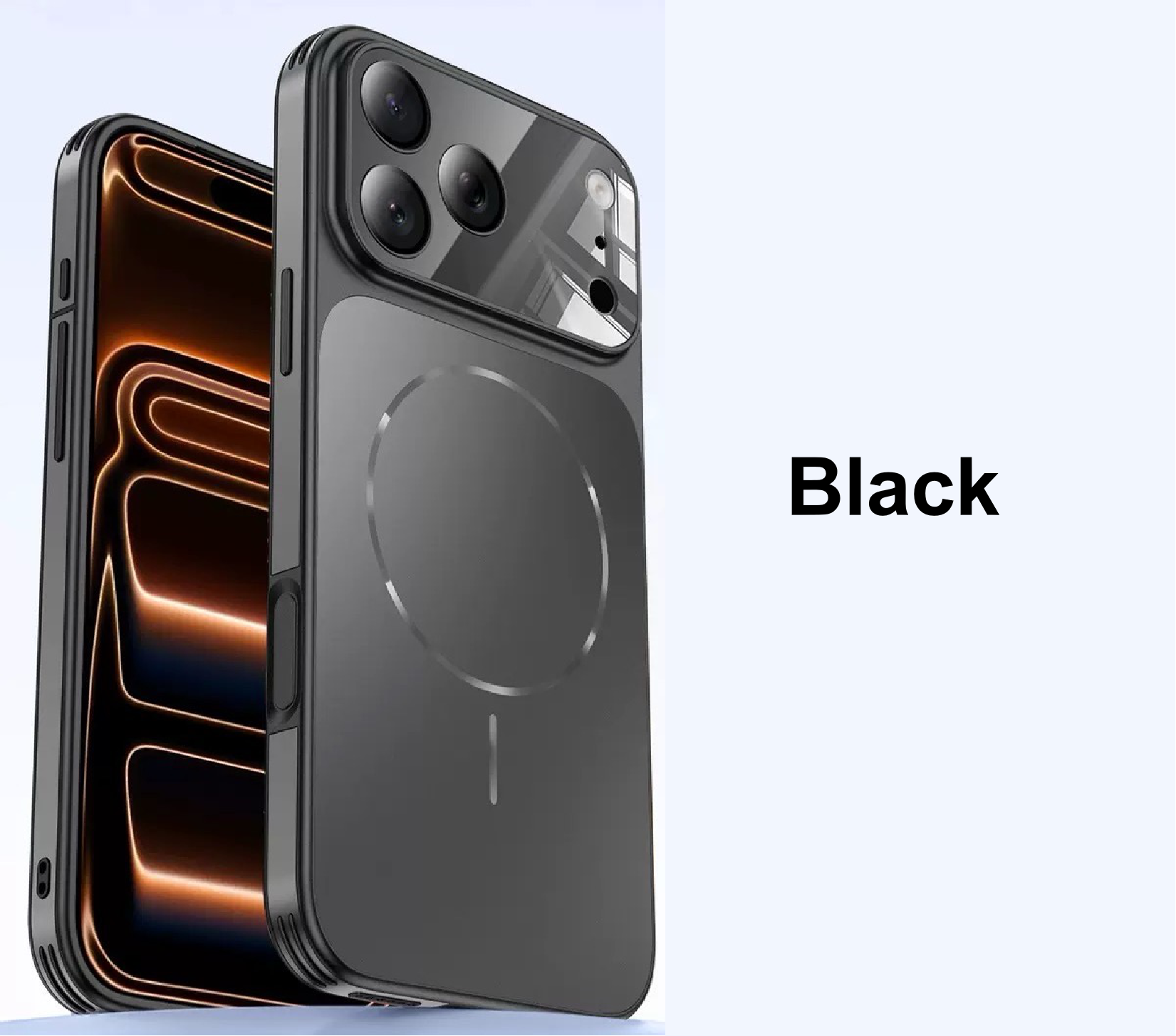 Four-corner edge-protected large window frosted magnetic phone case