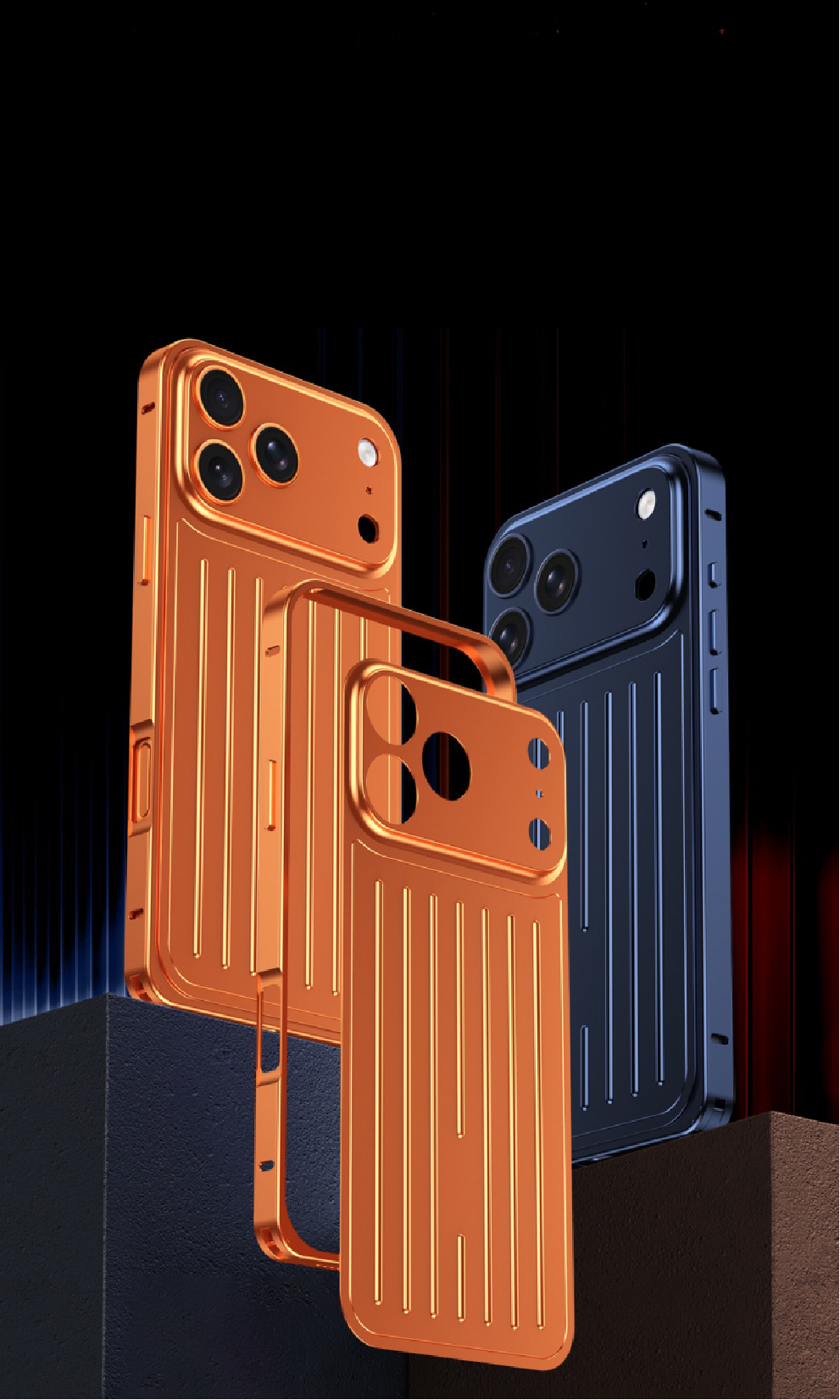 Unique suitcase-shaped all-alloy cast magnetic phone case