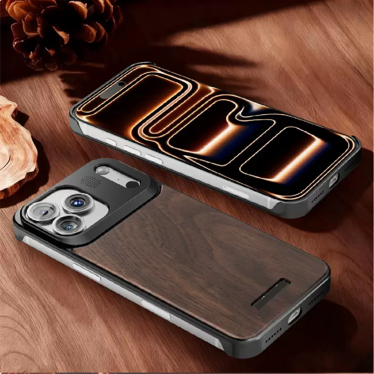 Brand New Upgraded Version Walnut Metal Aromatherapy Phone Case