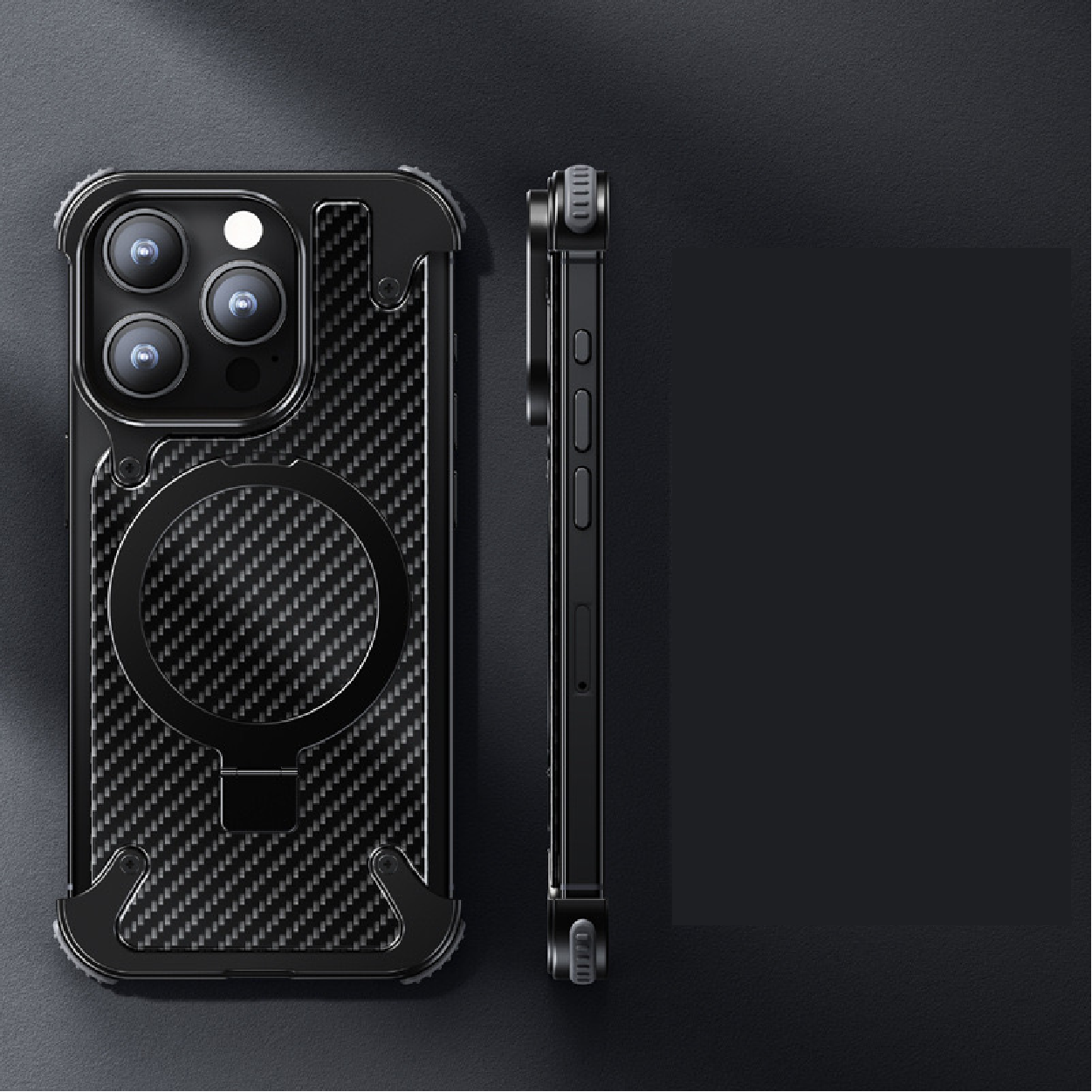 Metal Fiber Magnetic Holder Phone Case