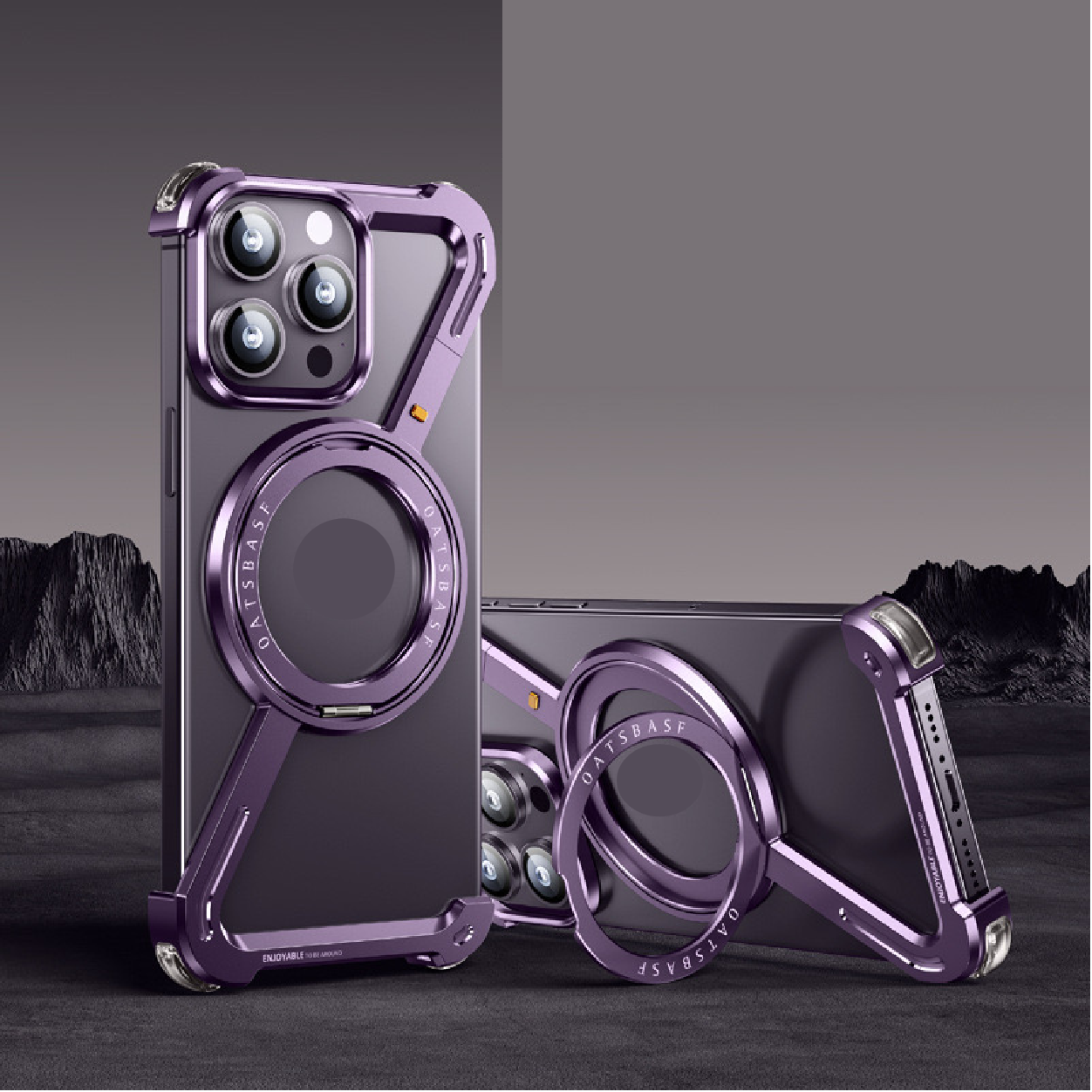 Z-shaped Metal Rotating Stand Magnetic Phone Case