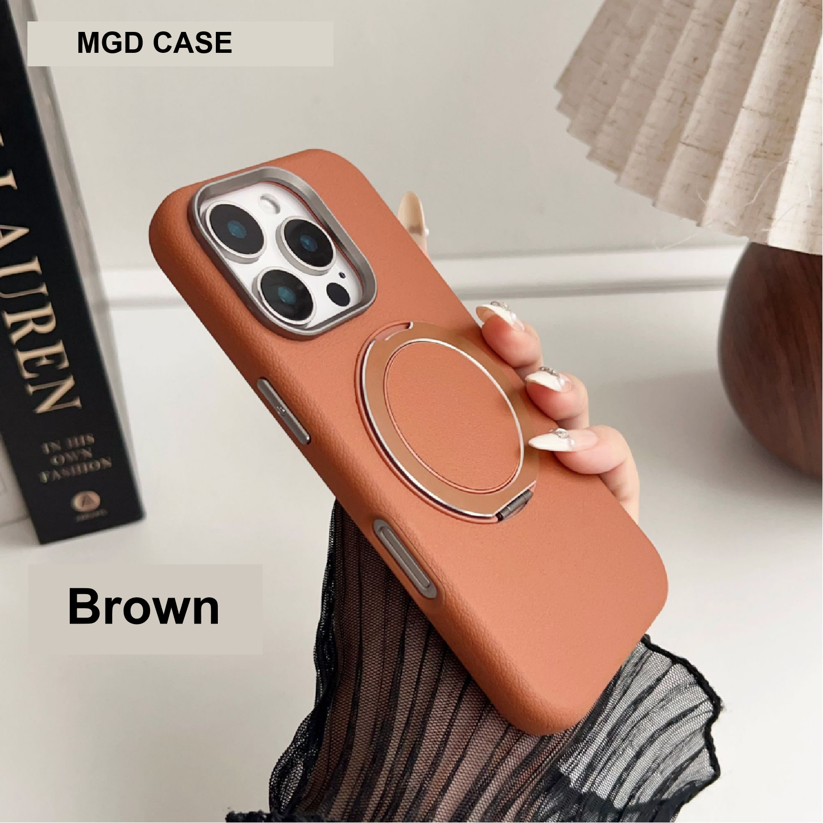 Rotating Stand Magnetic Leather Phone Case
