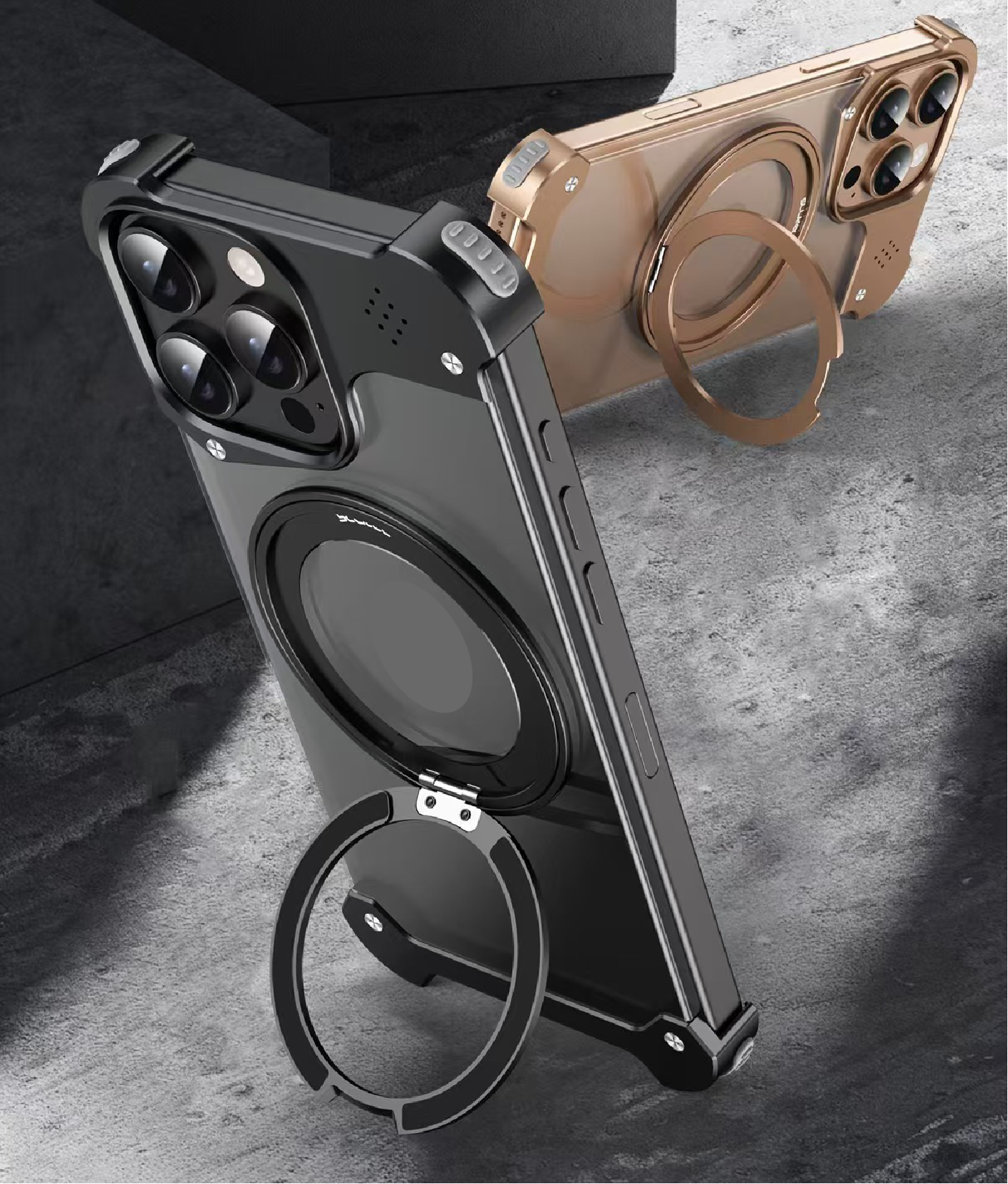 Fragrance Transparent Alloy Bracket Magnetic Phone Case