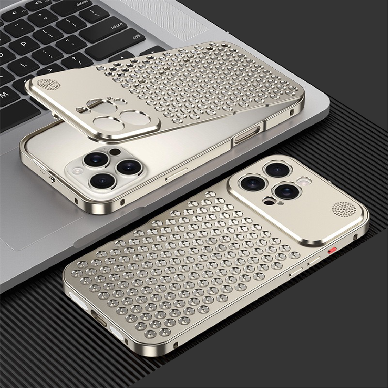 Metal Snap Lens Protection Aromatherapy Heat Dissipation Mobile Phone Case