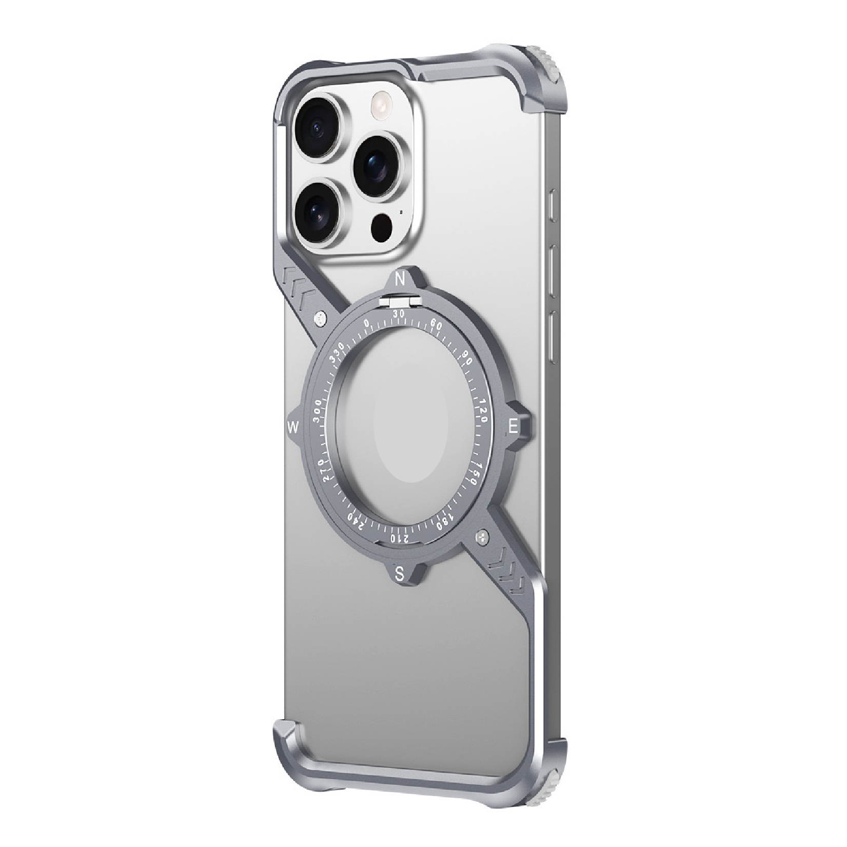 S-shaped Compass Rotating Magnetic Bracket Mobile Phone Case