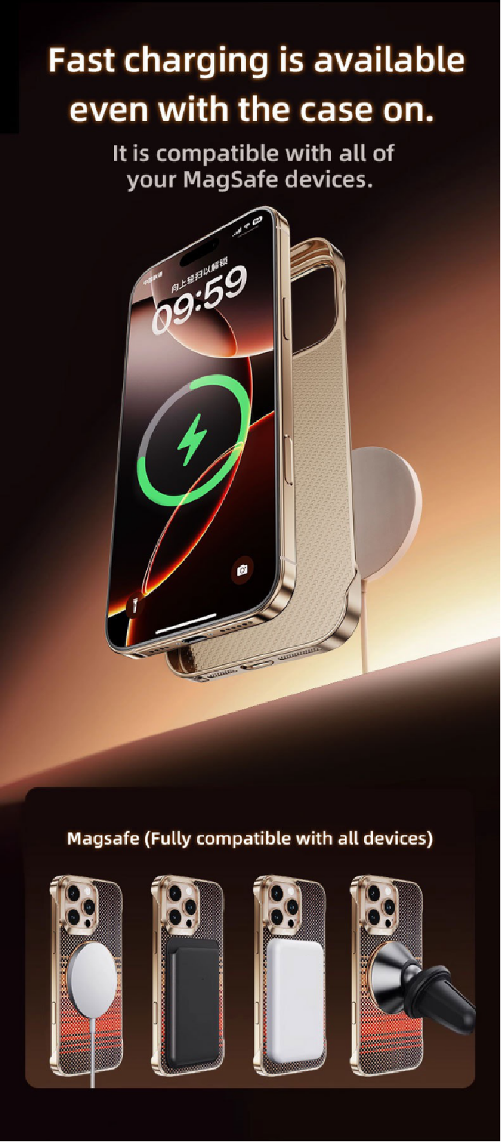 Kevlar Elegant Magnetic Rotating Bracket Phone Case