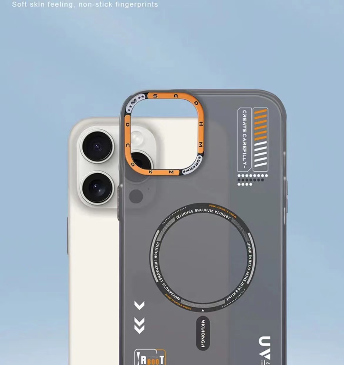 Tech style magnetic frosted mobile phone case