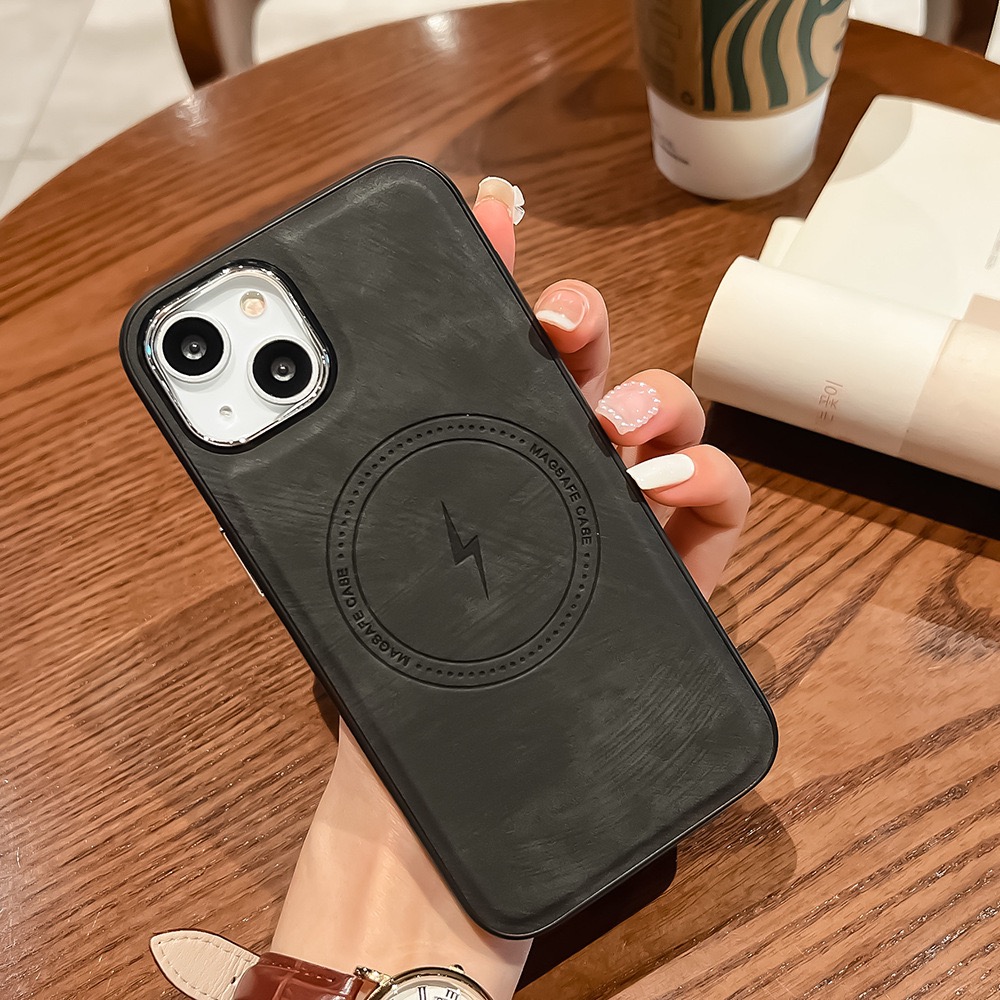 Leather texture magnetic phone case