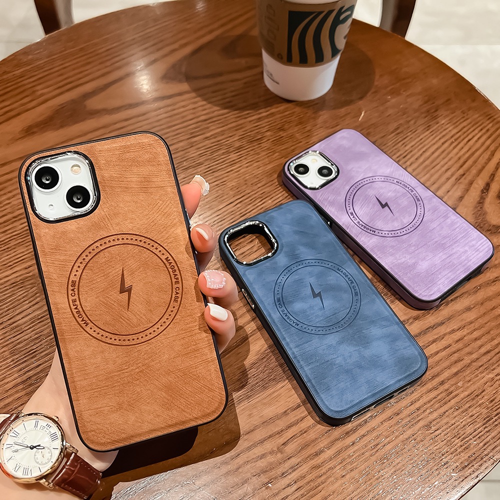 Leather texture magnetic phone case
