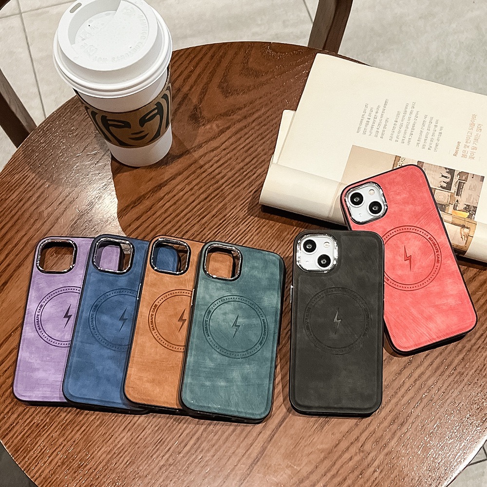 Leather texture magnetic phone case