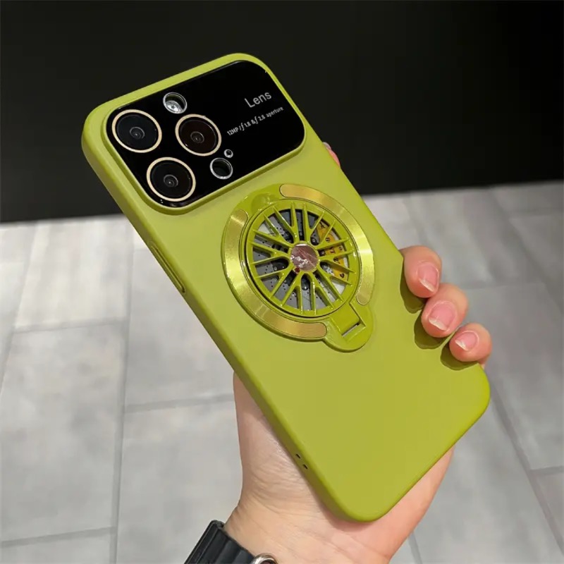 Lens protection rotating gyroscope magnetic phone case